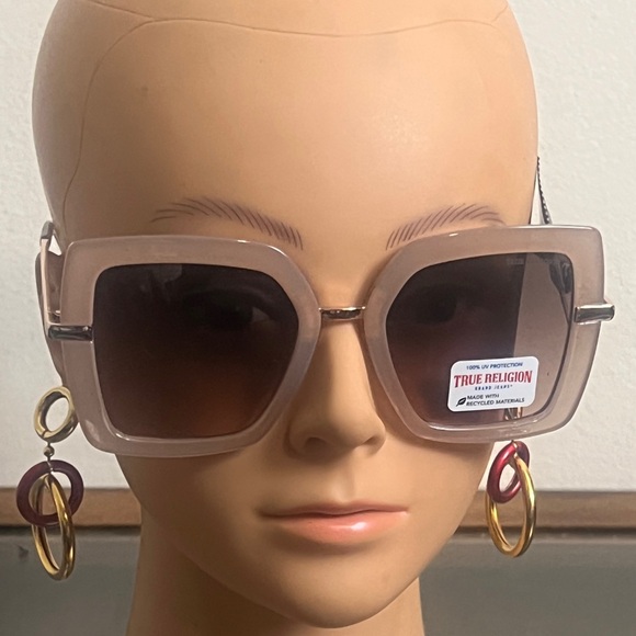 True Religion Women's Pink Square Sunglasses